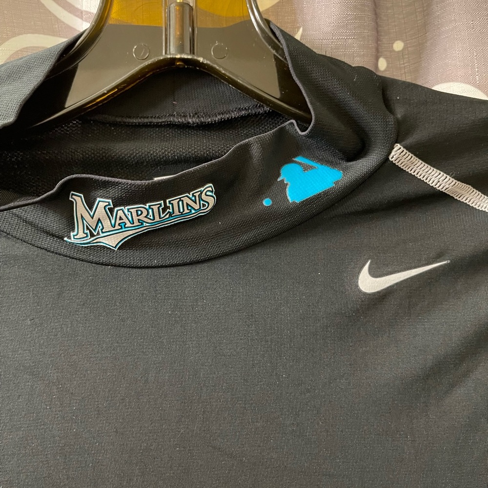 Marlins Dri tight fit Mock Shirt